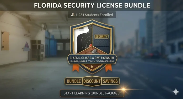 Complete Security Officer Training Bundle Package (D-License + G-License + Concealed Weapon)